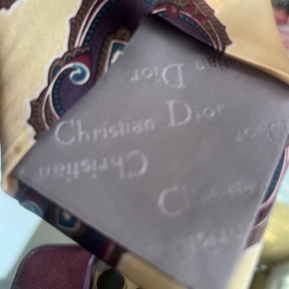 Christian Dior vintage Monsieur Paisley gold  100% Silk Tie - Picture 6 of 8